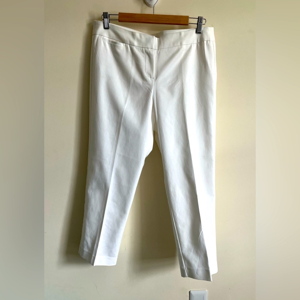 St. Tropez West Classic Cotton Blend Elegant White Women's Pants Sz 10 NWT